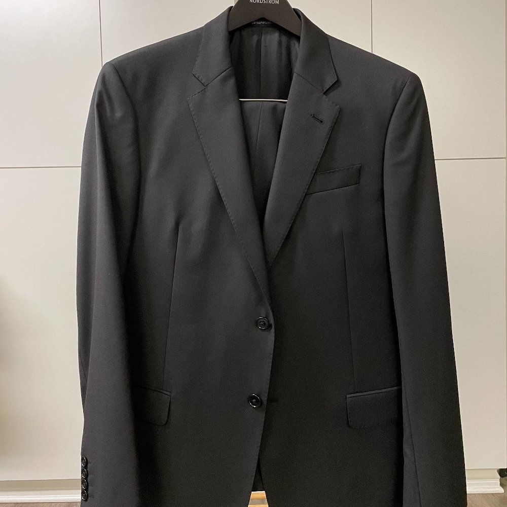 Emporio Armani G-Line Super 130's Wool Two Piece Suit, Black, Size 42R Jacket